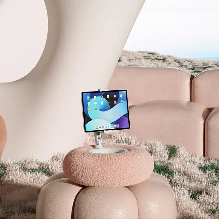 Coussin support tablette et téléphone avec bol à snacks