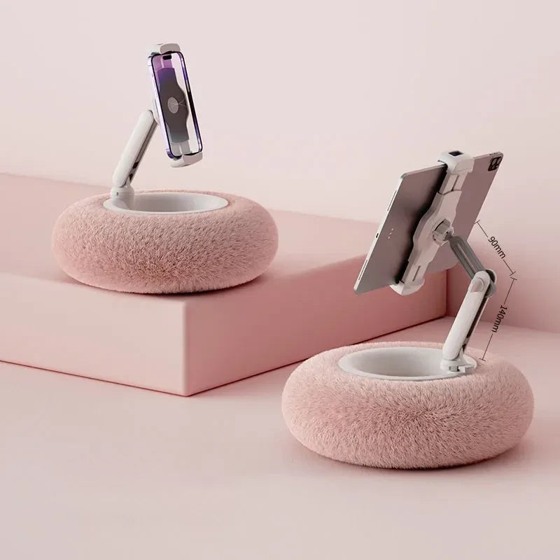 Coussin support tablette et téléphone avec bol à snacks