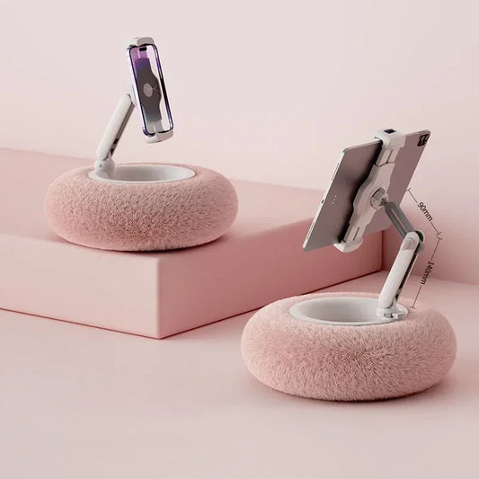 Coussin support tablette et téléphone avec bol à snacks