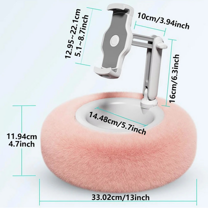 Coussin support tablette et téléphone avec bol à snacks — dimensions